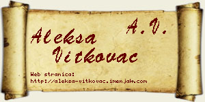 Aleksa Vitkovac vizit kartica
